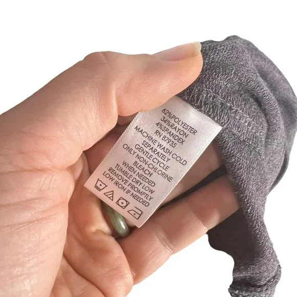 LOGO Lounge Purple Grey Sharkbite Button Up Sleeveless Top Medium - Picture 4 of 6